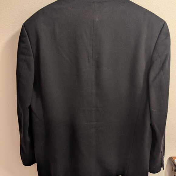 HATHAWAY PLATINUM Mens Sport Coat Blazer Jacket Black 100% Cashmere Italy Sz 38R - Picture 2 of 5